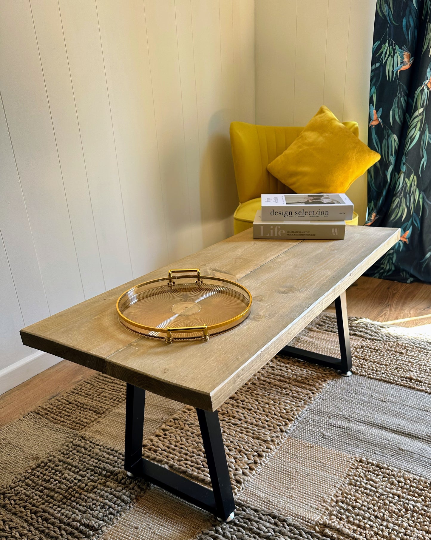 small rustic coffee table