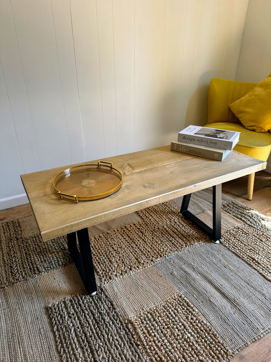 small rustic coffee table