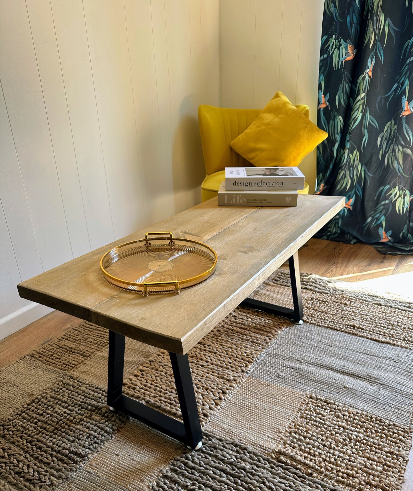 small rustic coffee table