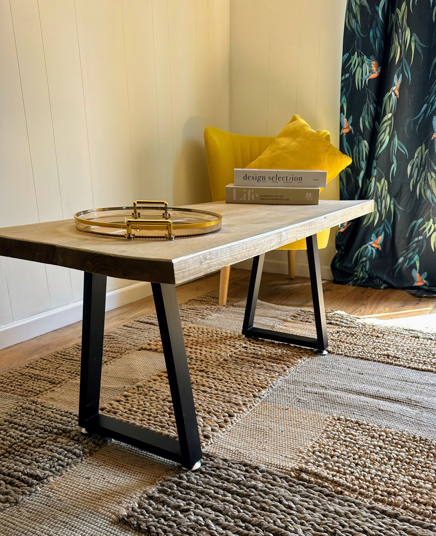small rustic coffee table