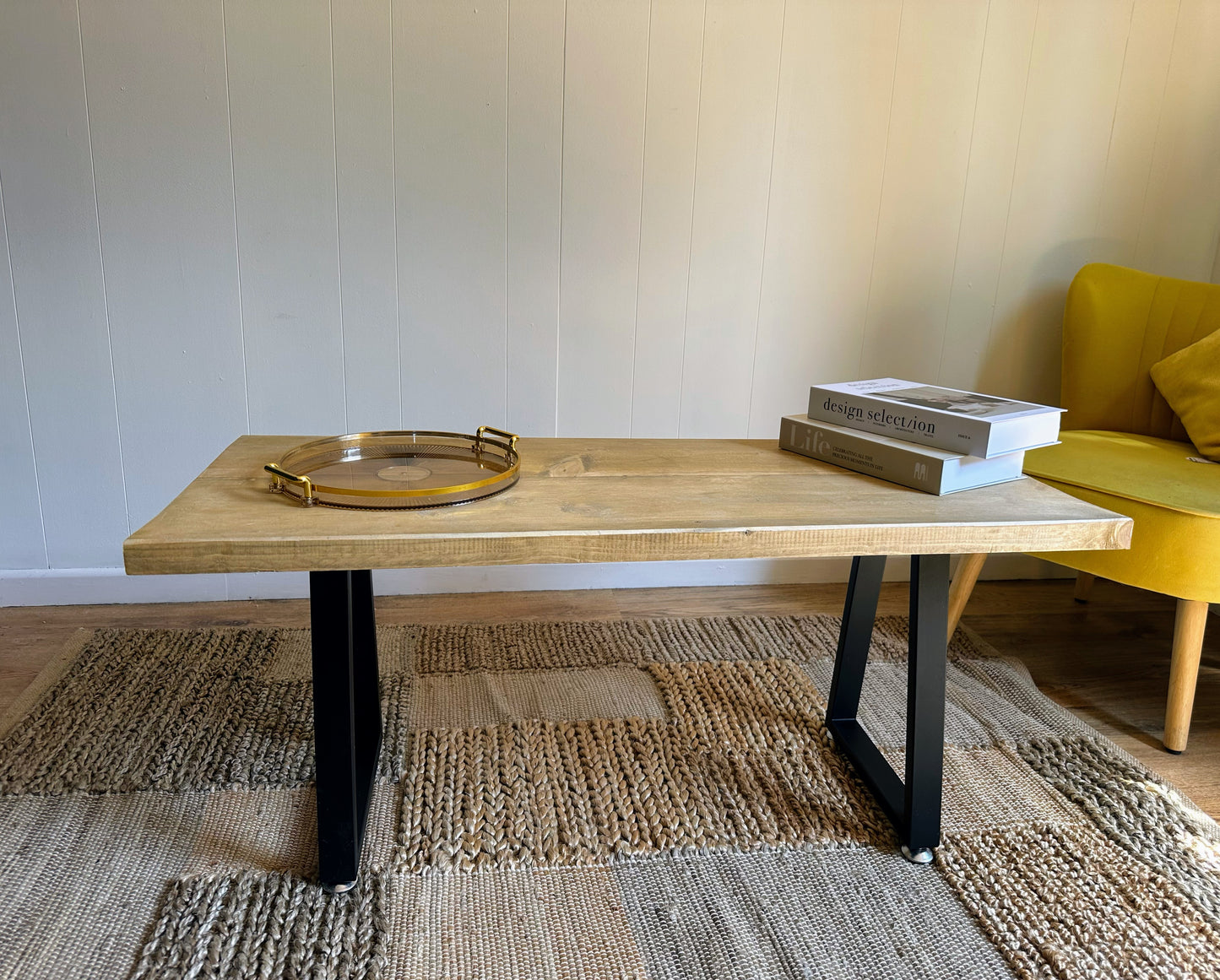 small rustic coffee table