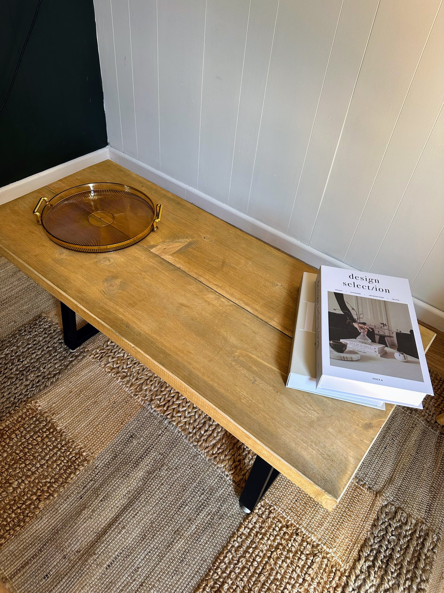 small rustic coffee table