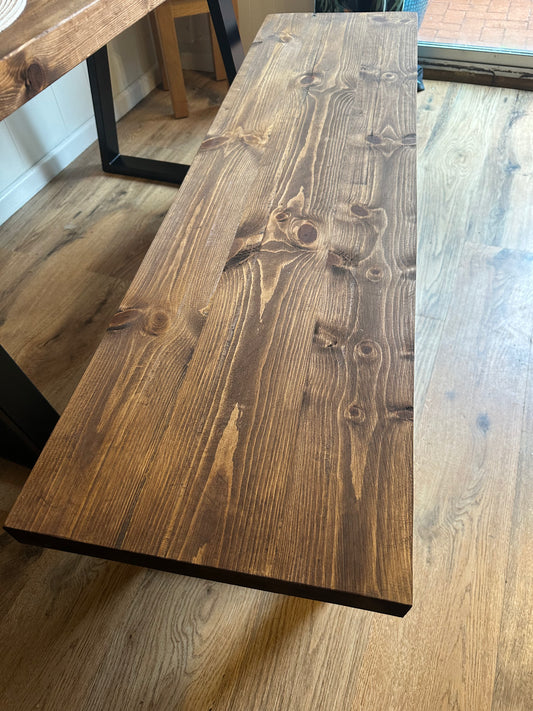 solid wood bench